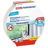 tesa Montageband POWERBOND 55744 doppelseitiges Klebeband transparent 19,0 mm x 5,0 m 1 Rolle von Tesa