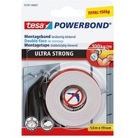 tesa Montageband POWERBOND 55791 doppelseitiges Klebeband 19,0 mm x 1,5 m, 1 Rolle von Tesa