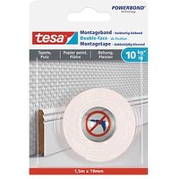 tesa Montageband 77742 doppelseitiges Klebeband 19,0 mm x 1,5 m, 1 Rolle von Tesa