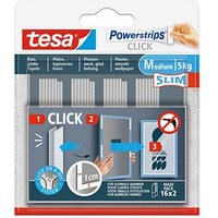 tesa Powerstrips Click MEDIUM Slim Klett-Klebestreifen für max. 5,0 kg, 1,0 x 8,0 cm, 16 St. von Tesa