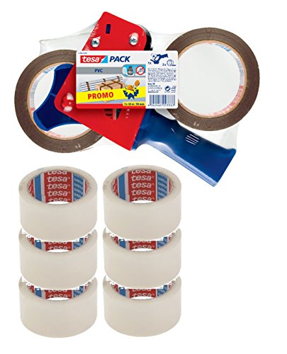 tesapack Packband-Abroller / Handabroller für Paketband / 2 x reißfestes Klebeband extra stark in Braun + 6x Klebeband in klar / 660 cm x 50 mm tesapack Packband-Abroller / Handabroller für Paketband / 2 x reißfestes Klebeband extra stark in Braun + 6x Klebeband in klar / 660 cm x 50 mm von tesa