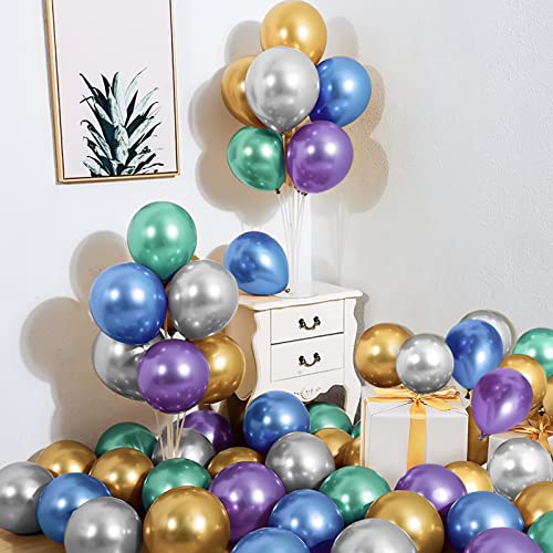 Luftballons Metallic, 50 Stück Luftballons Bunt 5 Zoll Glänzendes Luftballon Helium, Metallic Luftballons Geburtstag Luftballons 6 Farben, Hochzeit Baby Shower Picknick Abschluss Party Dekoration von Teselife