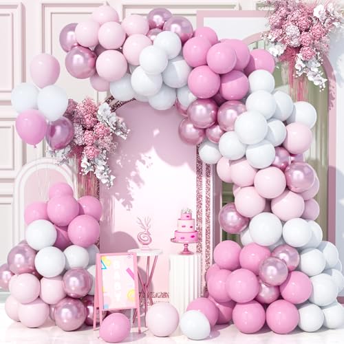 Teselife 153Pcs Rosa Luftballons Bogen Kit, Weiß Pastell Pink Metallic Party Ballons Girlande Kit für Geburtstag Baby Shower Hochzeit Jahrestag Karneval Party Dekorationen Zubehör Teselife 153Pcs Rosa Luftballons Bogen Kit, Weiß Pastell Pink Metallic Party Ballons Girlande Kit für Geburtstag Baby Shower Hochzeit Jahrestag Karneval Party Dekorationen Zubehör von Teselife