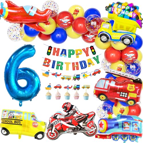 Teselife Autos Deko Kindergeburtstag 6, Geburtstag Luftballons Party Dekoration 6 Jahre Jungen Kinder Cars Truck Feuerwehrfahrzeuge Motorrad Zahlenballon Happy Birthday Banner Tortendeko Partyzubehör Teselife Autos Deko Kindergeburtstag 6, Geburtstag Luftballons Party Dekoration 6 Jahre Jungen Kinder Cars Truck Feuerwehrfahrzeuge Motorrad Zahlenballon Happy Birthday Banner Tortendeko Partyzubehör von Teselife