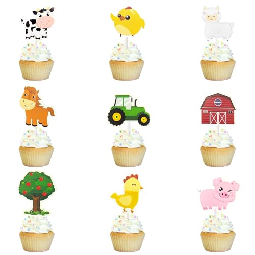 Teselife Bauernhof Tortendeko, 36Stück Nutztiere Herzstückkarten Cake Toppers Jungen Mädchen Kinder Bauernhoftiere Geburtstag Ochse Huhn Pferd Schwein Schaf Barnyard Scheune Cartoon Muster Kuchendeko Teselife Bauernhof Tortendeko, 36Stück Nutztiere Herzstückkarten Cake Toppers Jungen Mädchen Kinder Bauernhoftiere Geburtstag Ochse Huhn Pferd Schwein Schaf Barnyard Scheune Cartoon Muster Kuchendeko von Teselife