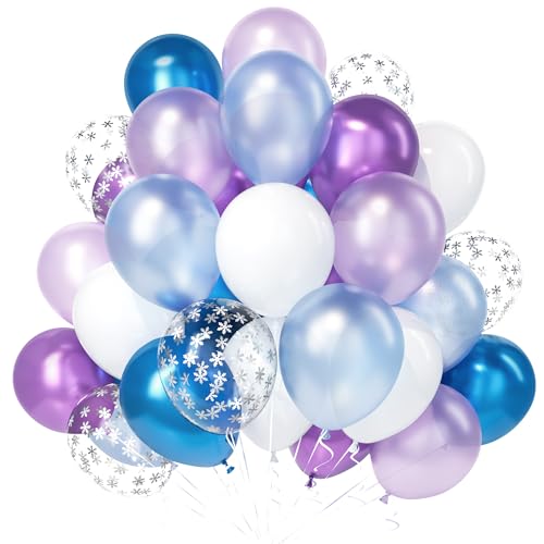 Teselife Frozen Luftballons, 30Stück 12 Zoll Perlglanz Metallic Blau Lila Weiß Silber Snowflake Konfetti Ballons Junge Mädchen Kinder Geburtstag Hochzeit Verlobung Winter Wonderland Party Dekoration Teselife Frozen Luftballons, 30Stück 12 Zoll Perlglanz Metallic Blau Lila Weiß Silber Snowflake Konfetti Ballons Junge Mädchen Kinder Geburtstag Hochzeit Verlobung Winter Wonderland Party Dekoration von Teselife