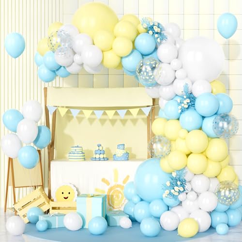 Teselife Luftballons Blau Gelb Weiß, 123 Stück Ballon Girlande Pastell Gelb Blau Konfetti Helium Ballons für Junge Mädchen Geburtstag Hochzeit Babyparty Bachelorette Abschlussfeier Party Dekorationen Teselife Luftballons Blau Gelb Weiß, 123 Stück Ballon Girlande Pastell Gelb Blau Konfetti Helium Ballons für Junge Mädchen Geburtstag Hochzeit Babyparty Bachelorette Abschlussfeier Party Dekorationen von Teselife
