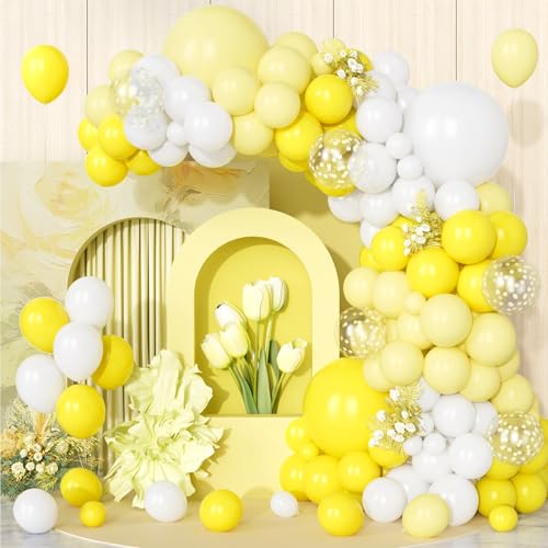 Teselife Luftballons Gelb Weiß, 123 Stück Ballon Girlande Pastell Gelbes Weiss Konfetti Helium Latex Ballons für Junge Mädchen Geburtstag Babyparty Hochzeit Jubiläum Sonnenblume Honig Biene Party Deko Teselife Luftballons Gelb Weiß, 123 Stück Ballon Girlande Pastell Gelbes Weiss Konfetti Helium Latex Ballons für Junge Mädchen Geburtstag Babyparty Hochzeit Jubiläum Sonnenblume Honig Biene Party Deko von Teselife