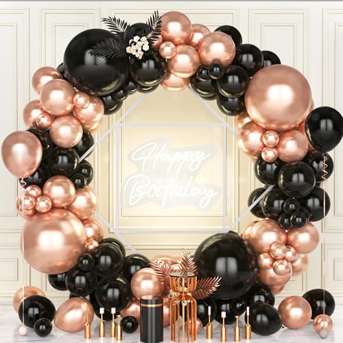Teselife Luftballons Girlande Schwarz Roségold, 119 Stück Ballons Metallic Rosegold und Schwarz Latex Luftballon Mädche Fraue Geburtstag Hochzeit Jubiläum Verlobung Abschlussfeier Bachelor Party Deko Teselife Luftballons Girlande Schwarz Roségold, 119 Stück Ballons Metallic Rosegold und Schwarz Latex Luftballon Mädche Fraue Geburtstag Hochzeit Jubiläum Verlobung Abschlussfeier Bachelor Party Deko von Teselife