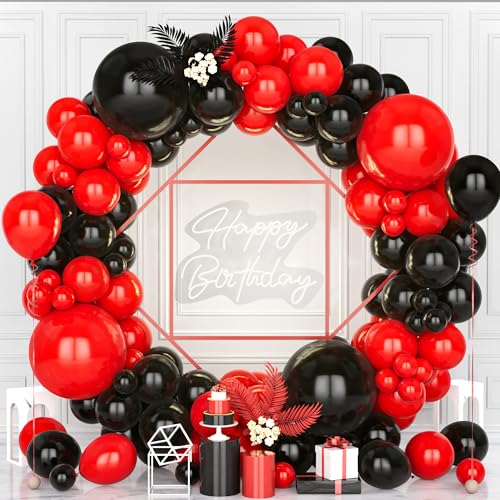 Teselife Luftballons Girlande Schwarz Rot, 119 Stück Ballons Rot und Schwarz Latex Luftballon Junge Männer Geburtstag Ballon Hochzeit Jubiläum Babyparty Abschlussfeier Verlobung Bachelor Party Teselife Luftballons Girlande Schwarz Rot, 119 Stück Ballons Rot und Schwarz Latex Luftballon Junge Männer Geburtstag Ballon Hochzeit Jubiläum Babyparty Abschlussfeier Verlobung Bachelor Party von Teselife