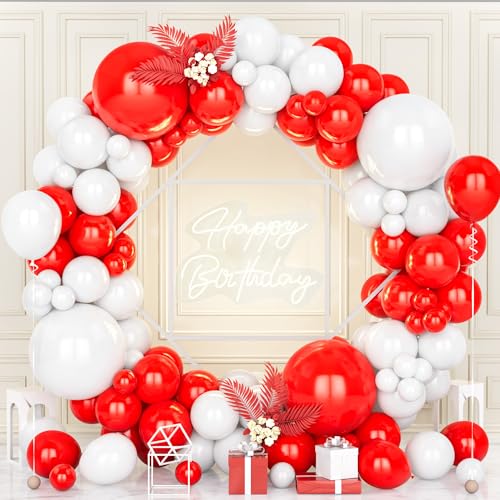 Teselife Luftballons Girlande Weiß Rot, 119 Stück Ballons Rot und Weiß Latex Luftballon Junge Männer Geburtstag Ballon Hochzeit Jubiläum Babyparty Abschlussfeier Verlobung Bachelor Party Dekoration Teselife Luftballons Girlande Weiß Rot, 119 Stück Ballons Rot und Weiß Latex Luftballon Junge Männer Geburtstag Ballon Hochzeit Jubiläum Babyparty Abschlussfeier Verlobung Bachelor Party Dekoration von Teselife