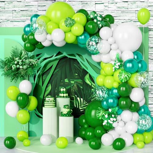 Teselife Luftballons Grüne Weiß, 123 Stück Ballon Girlande Matt Dunkelgrün Weiss Metallisch Grün Konfetti Latex Ballons für Kinder Jungen Geburtstag Hochzeit Babyparty Taufe Dschungel Dinosaurier Deko Teselife Luftballons Grüne Weiß, 123 Stück Ballon Girlande Matt Dunkelgrün Weiss Metallisch Grün Konfetti Latex Ballons für Kinder Jungen Geburtstag Hochzeit Babyparty Taufe Dschungel Dinosaurier Deko von Teselife