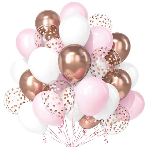 Teselife Rosa Weiß Luftballons, 30Stück 12 Zoll Roségold Pastell Macaron Rosa Weiß Metallic Rosegold Konfetti Ballons mit Band Mädchen Kinder Geburtstag Hochzeit Verlobung Taufe Baby Shower Party Deko Teselife Rosa Weiß Luftballons, 30Stück 12 Zoll Roségold Pastell Macaron Rosa Weiß Metallic Rosegold Konfetti Ballons mit Band Mädchen Kinder Geburtstag Hochzeit Verlobung Taufe Baby Shower Party Deko von Teselife