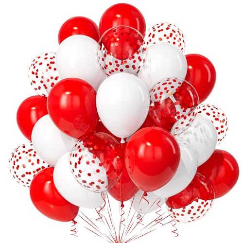 Teselife Rot Weiß Luftballons, 30Stück 12 Zoll Weiß und Rote Konfetti Ballons mit Band Frauen Männer Geburtstag Hochzeit Verlobung Valentinstag Jubiläum Absolvent Brautparty Baby Shower Party Teselife Rot Weiß Luftballons, 30Stück 12 Zoll Weiß und Rote Konfetti Ballons mit Band Frauen Männer Geburtstag Hochzeit Verlobung Valentinstag Jubiläum Absolvent Brautparty Baby Shower Party von Teselife