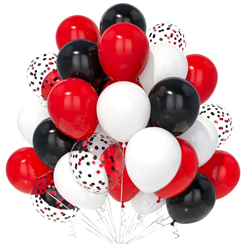 Teselife Rot und Schwarz Luftballons, 30Stück 12 Zoll Weiß Schwarzes Rot Konfetti Ballons mit Band Junge Mädchen Geburtstag Hochzeit Baby Shower Abschlussfeier Casino Poker Karte Piraten Party Teselife Rot und Schwarz Luftballons, 30Stück 12 Zoll Weiß Schwarzes Rot Konfetti Ballons mit Band Junge Mädchen Geburtstag Hochzeit Baby Shower Abschlussfeier Casino Poker Karte Piraten Party von Teselife