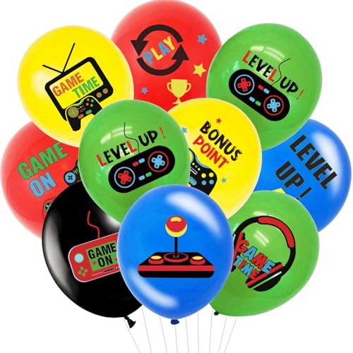 Videospiel-Geburtstagsballons – 36 Stück Gamer-Motto-Party-Dekorationen für Jungen, Teenager, Level-Up-Gaming-Ballon-Set, 30,5 cm, Latex für Videospiel-Party-Zubehör, Spiel-On-Dekor Videospiel-Geburtstagsballons – 36 Stück Gamer-Motto-Party-Dekorationen für Jungen, Teenager, Level-Up-Gaming-Ballon-Set, 30,5 cm, Latex für Videospiel-Party-Zubehör, Spiel-On-Dekor von Tesitehi
