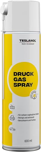 TESLANOL 49752 Druckluftspray zum Reinigen & Entstauben von PC Tastatur Computer/Druckluftreiniger Anti-Staub Spray/Druckluft Spraydose / 600 ml von TESLANOL