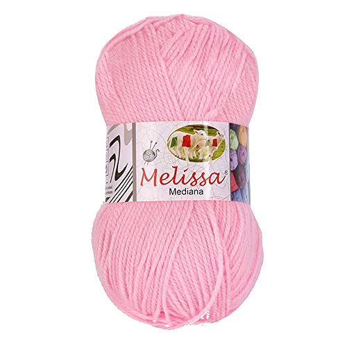 100g Wolle Rosa 24-Tesosy-100% Acryl-Wollknäuel Premium für Strick- & Häkelgarn Nadelgröße 4 (1/2) - 5 (weicher und wollartiger Charakter, pflegeleichtes Strickgarn,Versand aus Deutschland von Tesosy