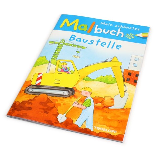 Malbuch Baustelle 32 S., Ausmalbuch mit Baggern, Kränen & Bauarbeitern von Tessloff Medienvertrieb GmbH &