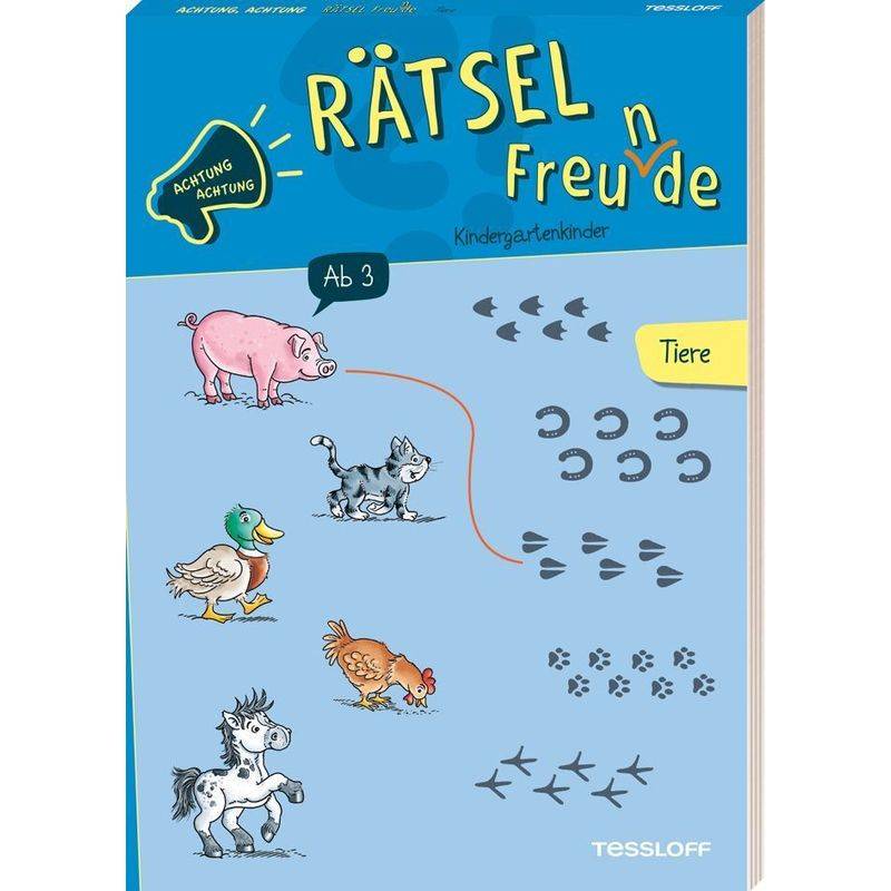 Achtung, Achtung Rätselfreu(N)De! Kindergarten. Tiere, Kartoniert (TB) von Tessloff Verlag Ragnar Tessloff GmbH & Co. KG