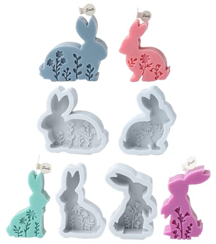 4 Stück Silikonform Ostern Hasen,3D Silikonformen Gießformen,Silikon Ostern Deko,Kaninchen Silikonformen Osterhase for Kerzen zum Gießen,Gießform Ostern für DIY Gips, Sojawachs,Handwerk,Ostergeschenke 4 Stück Silikonform Ostern Hasen,3D Silikonformen Gießformen,Silikon Ostern Deko,Kaninchen Silikonformen Osterhase for Kerzen zum Gießen,Gießform Ostern für DIY Gips, Sojawachs,Handwerk,Ostergeschenke von Tesyeux