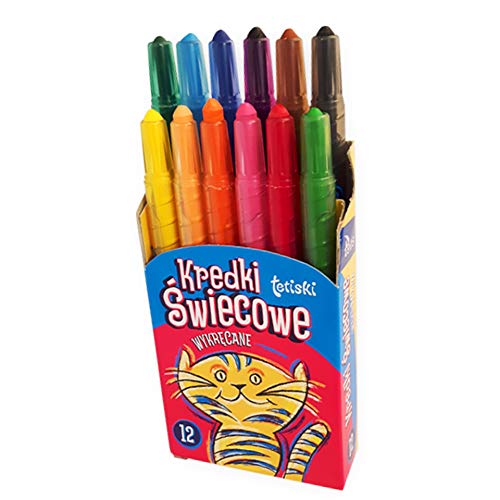 Tetis Wachsmalstifte drehbar mehrfarbig 12 Farben drehbare Wachs-Malstifte Wachsmal-Drehstifte rund Wachsmalkreiden Stiftdurchmesser 6 mm von Tetis