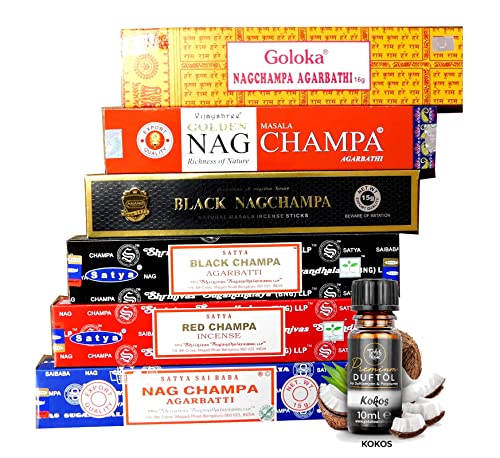 Nag Champa Mix | Räucherstäbchen - Set | 6X Nag Champa a 15g + EIN original Teufelsküche Premium Duftöl von Teufelsküche