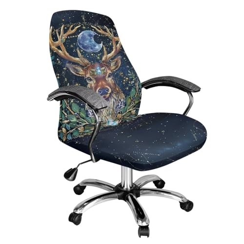 Tevecatos Star Moon Stuhlhussen mit Schmucksteinen, Blättern, Hirsch, Elch, Boss, bequem, universal, Computerstuhlbezug, elastisch, staubdicht, abnehmbar, staubdicht, Gaming-Stuhlbezug, Größe S Tevecatos Star Moon Stuhlhussen mit Schmucksteinen, Blättern, Hirsch, Elch, Boss, bequem, universal, Computerstuhlbezug, elastisch, staubdicht, abnehmbar, staubdicht, Gaming-Stuhlbezug, Größe S von Tevecatos