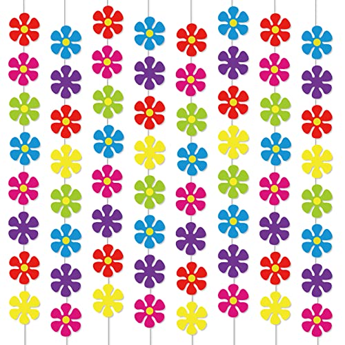 12 Packungen Blumen-Papiergirlanden-Set Dekorationen Frühlingsblume Papierausschnitte 60er Jahre Hippie Party Banner Groovy Hippie Hängende Wirbel Frieden und Liebe für Geburtstagsparty Babyparty Home von Tevxj