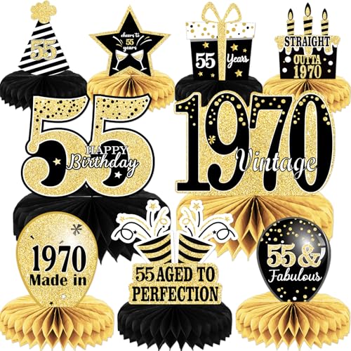 9 Stück 55. Geburtstag Dekorationen 55. Geburtstag Tischdekoration 2024 Vintage 1969 Waben-Tischaufsatz Back in 1969 55. Geburtstag Dekoration für Männer und Frauen 55 Jahre Geburtstagsparty 9 Stück 55. Geburtstag Dekorationen 55. Geburtstag Tischdekoration 2024 Vintage 1969 Waben-Tischaufsatz Back in 1969 55. Geburtstag Dekoration für Männer und Frauen 55 Jahre Geburtstagsparty von Tevxj