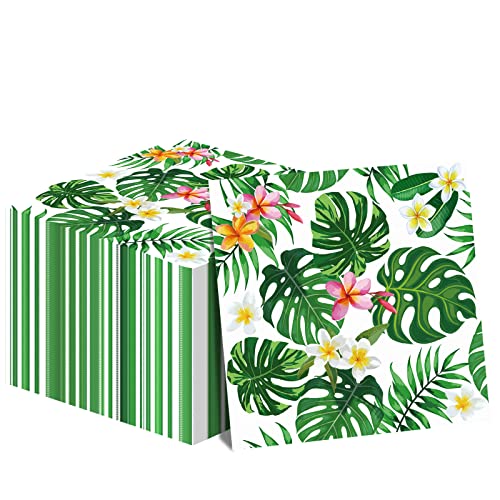 Hawaiianische Luau-Servietten für Aloha, Happy Birthday, Partyzubehör, tropische Tiki-Themen, Mittagessen, Papierservietten, Einweg-Servietten für Kinder, Strand, Partygeschenke (100 Stück) von Tevxj