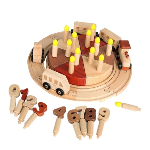 Fake Birthday Cake | Partykuchen Holzschienenset,Pädagogisches Holz Cupcake Deko, Spiellebensmittel Kinderküchen Zubehör Für Und Mädchen Fake Birthday Cake | Partykuchen Holzschienenset,Pädagogisches Holz Cupcake Deko, Spiellebensmittel Kinderküchen Zubehör Für Und Mädchen von Tewzafiya