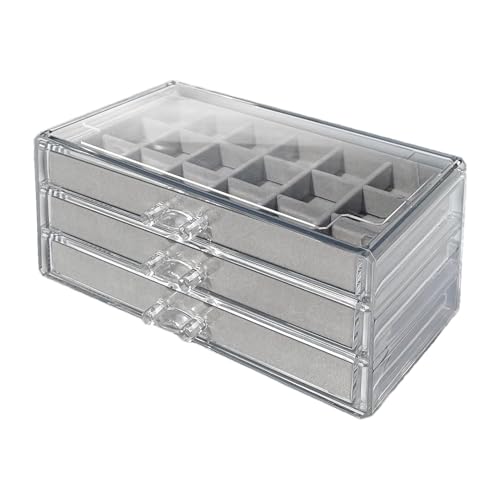Fels Vitrine Organisieren | Edelstein-Vitrine | 54 Fächer | 3-lagige Acryl-Stein-Sammelbox | Kristallhalter Für Steine-Display | Aufbewahrungsbox Crystal Organizer | Schmuckschatulle | Schmuckkästchen von Tewzafiya