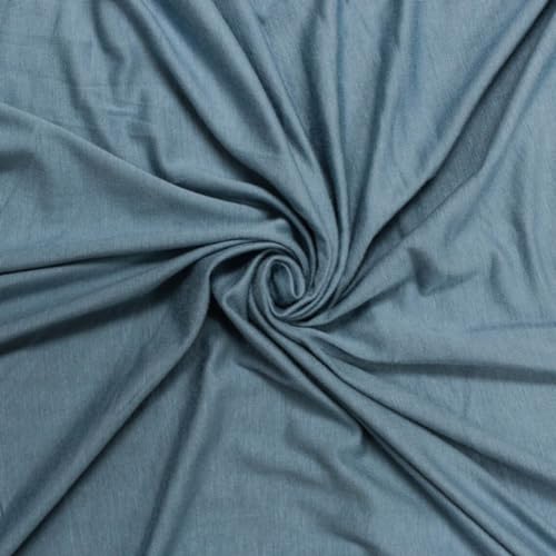 Texco Inc 409 Fester Viskose-Spandex-Jersey-Strickstoff (180 g/m²) – Mutterschaftsstoff/Bekleidungsstoff, Heim-/Bastelstoff, blue steel, 2 Yards von Texco Inc