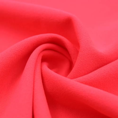 Texco Inc 702-CORAL-CHIC-NEON-10 2-Wege-Stretch, solider Scuba-Crêpe-Techno-Strickstoff, Poly-Spandex-Stoff, Bekleidungsstoff, DIY-Projekte, Coral Chic Neon, 10 Yards, 10 stück von Texco Inc