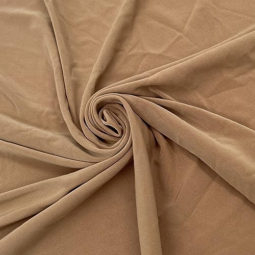 Texco Inc 800-BEIGE-LT-3 Solider Stretchstoff Massiver 4-Wege-Stretch-Venezia-Polyester-Spandex-Stoff, 200 g/m², DIY-Projekte, Bekleidungsstoff, Elastan, Beigefarbenes Licht, 3 Yards, 3 von Texco Inc