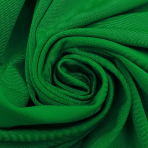 Texco Inc 800-KELLY-GREEN-5 Solider Stretchstoff Massiver 4-Wege-Stretch-Venezia-Polyester-Spandex-Stoff, 200 g/m², DIY-Projekte, Bekleidungsstoff, Elastan, Kelly, grün, 5 Yards, 5 von Texco Inc
