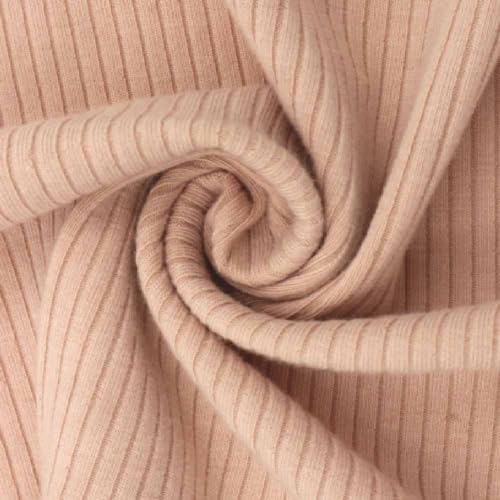 Texco 774 Solid Color 4x2 Rib Knit Rayon Fabric Einfarbiger 4 x 2 Rippstrick-Poly-Viskose-Spandex-Stoff, Pfirsichhell, 2 Yards von Texco