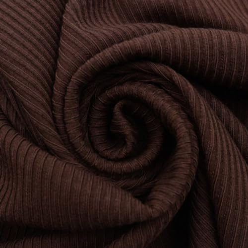 Texco 774 Solid Color 4x2 Rib Knit Rayon Fabric Einfarbiger 4 x 2 Rippstrick-Poly-Viskose-Spandex-Stoff, Schokolade, 3 Yards von Texco