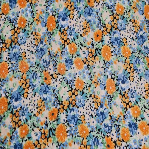 Texco Inc 100% Polyester, bedruckter mechanischer Satin-Chiffon-Crêpe-Stoff, 100 g/m², leicht, nicht gedehnt, Kleider, Schals, Blusen und Heimwerker, Mangoblau, 2 Meter Texco Inc 100% Polyester, bedruckter mechanischer Satin-Chiffon-Crêpe-Stoff, 100 g/m², leicht, nicht gedehnt, Kleider, Schals, Blusen und Heimwerker, Mangoblau, 2 Meter von Texco
