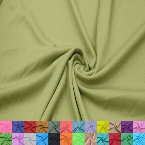 Texco Inc 100% Polyester-Interlock-Stoff – 152,4 cm breit – leicht 107 g/m² – weiches, glattes Doppelstrick für Sublimation, T-Shirts, Sportbekleidung, Futter – Meterware – Yard, helles Farn #120 von Texco
