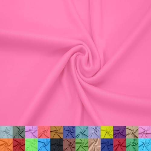 Texco Inc 100% Polyester-Interlock-Stoff – 152,4 cm breit – leicht 107 g/m² – weiches, glattes Doppelstrick für Sublimation, T-Shirts, Sportbekleidung, Futter – by The Yard, Electropink #018, 9,1 m von Texco