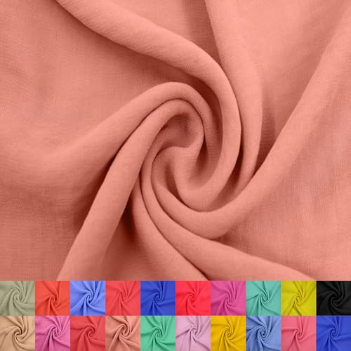 Texco Inc 147,3 cm breit, Hi Multi Chiffon, gewaschener Hof (85 g/m²), nicht gedehnter Stoff, knitterfrei, atmungsaktiv, ideal für Bekleidung, Vorhänge, Heimdekoration und Heimwerker, Altrosa, 9,1 m von Texco