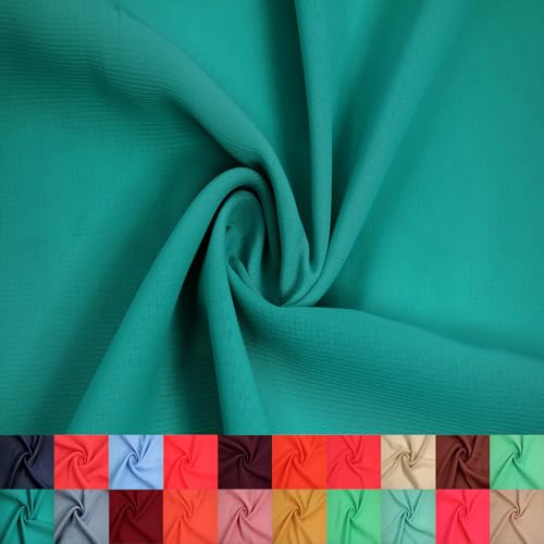 Texco Inc 147,3 cm breit, Hi Multi Chiffon, gewaschener Hof (85 g/m²), nicht gedehnter Stoff, knitterfrei, atmungsaktiv, ideal für Bekleidung, Vorhänge, Heimdekoration und Heimwerker, Aqua 2 Meter von Texco