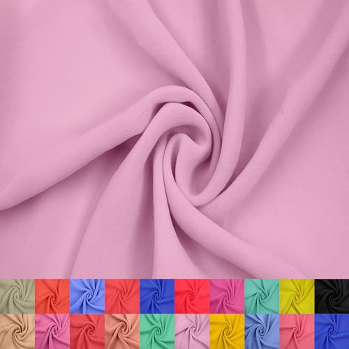 Texco Inc 147,3 cm breit, Hi Multi Chiffon, gewaschener Hof (85 g/m²), nicht gedehnter Stoff, knitterfrei, atmungsaktiv, ideal für Bekleidung, Vorhänge, Heimdekoration und Heimwerker, Hellrosa, 2 von Texco