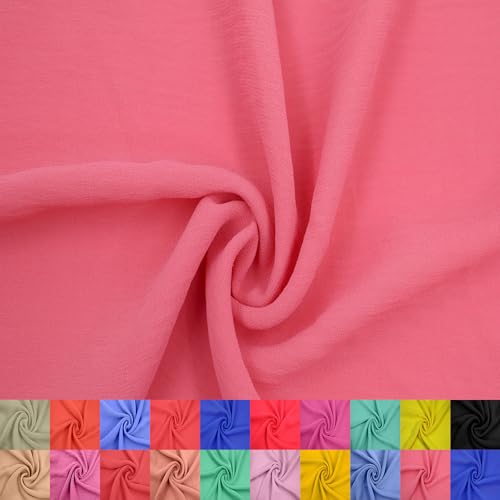 Texco Inc 147,3 cm breit, Hi Multi Chiffon, gewaschener Hof (85 g/m²), nicht gedehnter Stoff, knitterfrei, atmungsaktiv, ideal für Bekleidung, Vorhänge, Heimdekoration und Heimwerker, Pink Mamly 2 von Texco