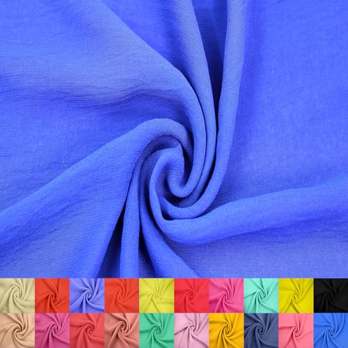 Texco Inc 147,3 cm breit, Hi Multi Chiffon, gewaschener Hof (85 g/m²), nicht gedehnter Stoff, knitterfrei, atmungsaktiv, ideal für Bekleidung, Vorhänge, Heimdekoration und Heimwerker, Royal Neon 2 von Texco