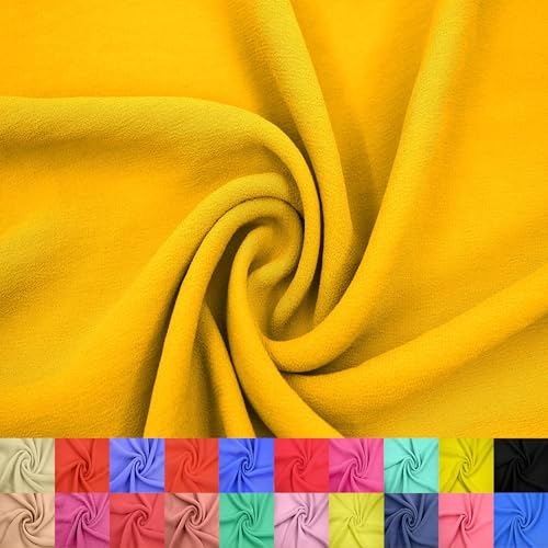Texco Inc 147,3 cm breit, Hi Multi Chiffon, gewaschener Hof (85 g/m²), nicht gedehnter Stoff, knitterfrei, atmungsaktiv, ideal für Bekleidung, Vorhänge, Heimdekoration und Heimwerker, Senf 91 cm von Texco