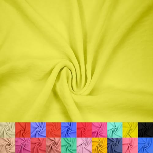 Texco Inc 147,3 cm breit, Hi Multi Chiffon, gewaschener Hof (85 g/m²), nicht gedehnter Stoff, knitterfrei, atmungsaktiv, ideal für Bekleidung, Vorhänge, Heimdekoration und Heimwerker, gelbes Licht von Texco
