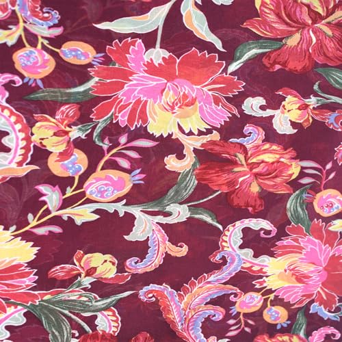 Texco Inc 147,3 cm breiter bedruckter Hi-Multi-Chiffon-gewaschener Stoff, nicht dehnbar, leicht, 85 g/m², atmungsaktiv und knitterfrei, für Bekleidung, Vorhänge und DIY-Projekte, Burgunderrot, Hot Texco Inc 147,3 cm breiter bedruckter Hi-Multi-Chiffon-gewaschener Stoff, nicht dehnbar, leicht, 85 g/m², atmungsaktiv und knitterfrei, für Bekleidung, Vorhänge und DIY-Projekte, Burgunderrot, Hot von Texco